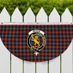 ScotsTee Shop Scottish Broun Ancient Crest Tartan Non-Pleated Fan Flag Bunting Banner
