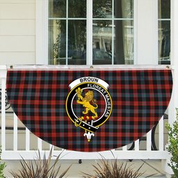 ScotsTee Shop Scottish Broun Ancient Crest Tartan Non-Pleated Fan Flag Bunting Banner