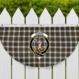 ScotsTee Shop Scottish Burns Battalion Weathered Crest Tartan Non-Pleated Fan Flag Bunting Banner