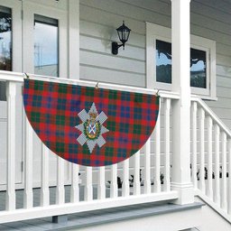 ScotsTee Shop Scottish Black Watch Pipe Band Modern Crest Tartan Non-Pleated Fan Flag Bunting Banner