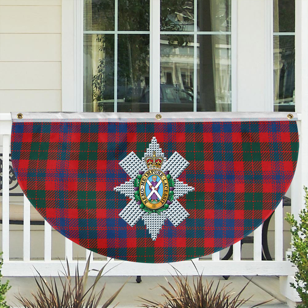 ScotsTee Shop Scottish Black Watch Pipe Band Modern Crest Tartan Non-Pleated Fan Flag Bunting Banner