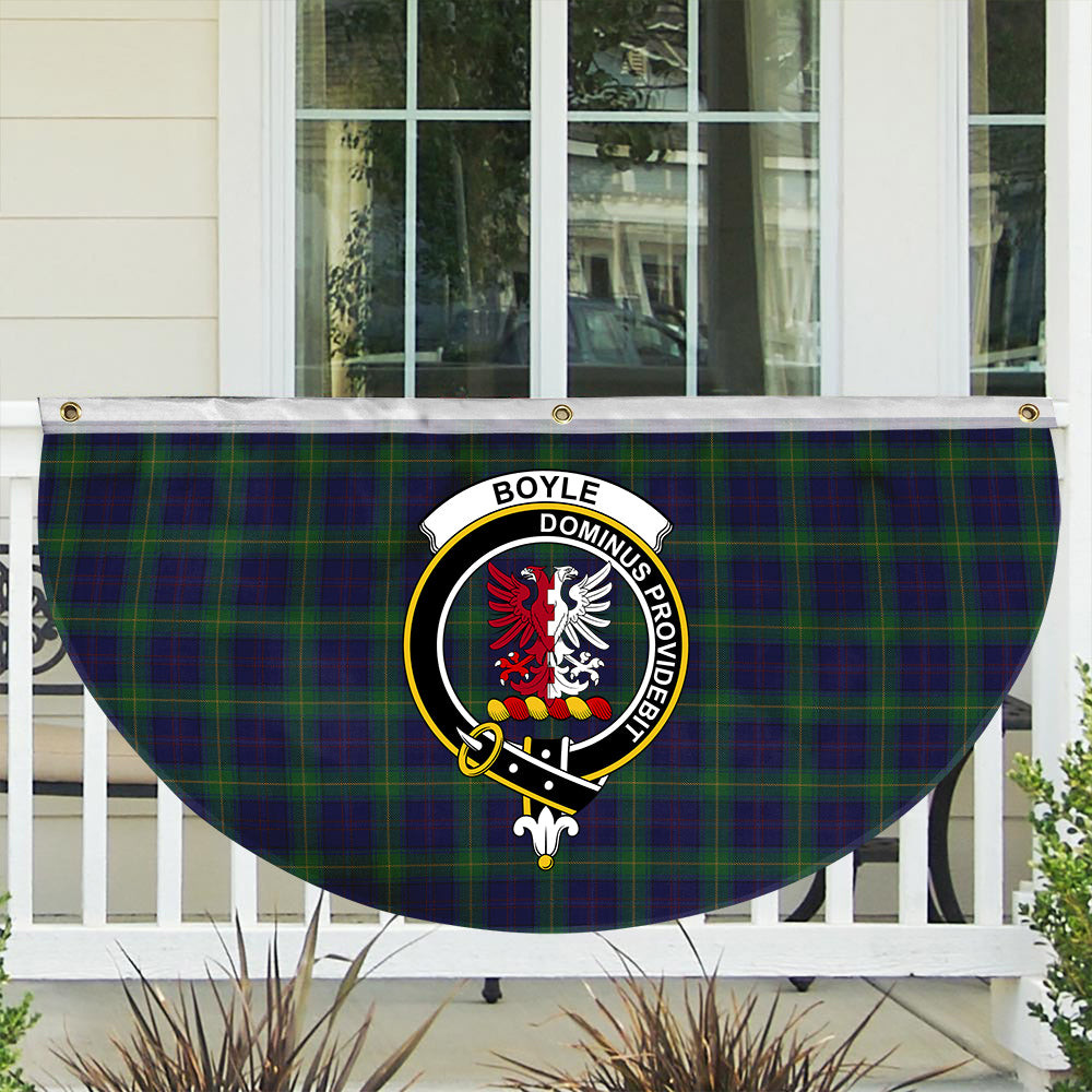 ScotsTee Shop Scottish Boyle Crest Tartan Non-Pleated Fan Flag Bunting Banner