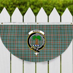 ScotsTee Shop Scottish Bisset Ancient Crest Tartan Non-Pleated Fan Flag Bunting Banner