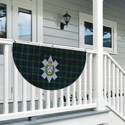 ScotsTee Shop Scottish Black Watch Crest Tartan Non-Pleated Fan Flag Bunting Banner