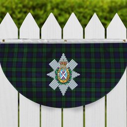 ScotsTee Shop Scottish Black Watch Crest Tartan Non-Pleated Fan Flag Bunting Banner