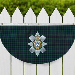 ScotsTee Shop Scottish Black Watch #3 Modern Crest Tartan Non-Pleated Fan Flag Bunting Banner