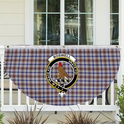 ScotsTee Shop Scottish Boswell Crest Tartan Non-Pleated Fan Flag Bunting Banner