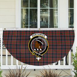 ScotsTee Shop Scottish Borthwick Ancient Crest Tartan Non-Pleated Fan Flag Bunting Banner