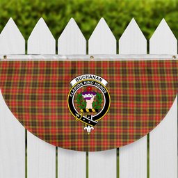 ScotsTee Shop Scottish Buchanan Old Set Weathered Crest Tartan Non-Pleated Fan Flag Bunting Banner