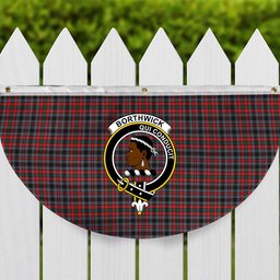 ScotsTee Shop Scottish Borthwick Modern Crest Tartan Non-Pleated Fan Flag Bunting Banner