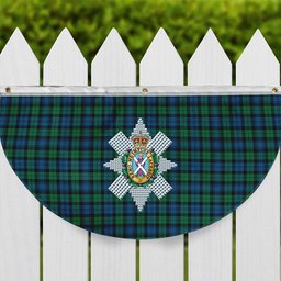 ScotsTee Shop Scottish Black Watch Ancient Crest Tartan Non-Pleated Fan Flag Bunting Banner