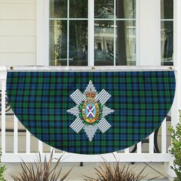 ScotsTee Shop Scottish Black Watch Ancient Crest Tartan Non-Pleated Fan Flag Bunting Banner