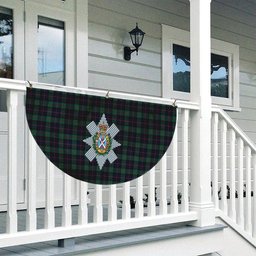ScotsTee Shop Scottish Black Watch Coarse Kilt Modern Crest Tartan Non-Pleated Fan Flag Bunting Banner