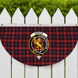 ScotsTee Shop Scottish Broun Modern Crest Tartan Non-Pleated Fan Flag Bunting Banner