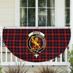 ScotsTee Shop Scottish Broun Modern Crest Tartan Non-Pleated Fan Flag Bunting Banner