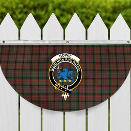 ScotsTee Shop Scottish Bowie Black Modern Crest Tartan Non-Pleated Fan Flag Bunting Banner