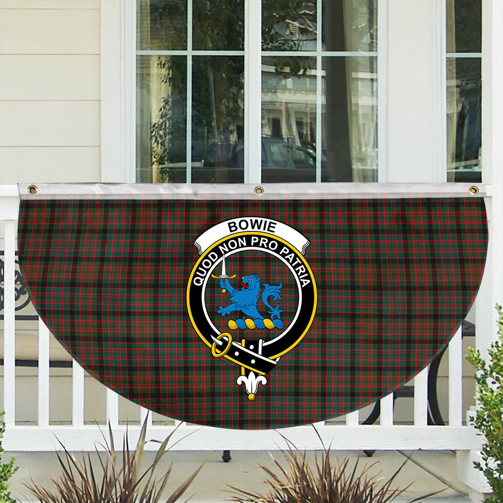 ScotsTee Shop Scottish Bowie Black Modern Crest Tartan Non-Pleated Fan Flag Bunting Banner