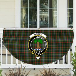 ScotsTee Shop Scottish Bisset SC Crest Tartan Non-Pleated Fan Flag Bunting Banner