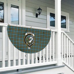 ScotsTee Shop Scottish Brisbane Modern Crest Tartan Non-Pleated Fan Flag Bunting Banner