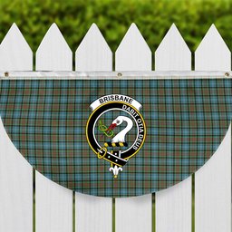 ScotsTee Shop Scottish Brisbane Modern Crest Tartan Non-Pleated Fan Flag Bunting Banner