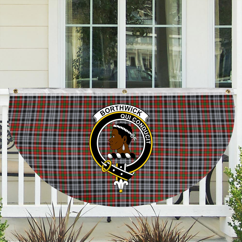 ScotsTee Shop Scottish Borthwick Dress Ancient Crest Tartan Non-Pleated Fan Flag Bunting Banner