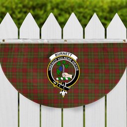 ScotsTee Shop Scottish Burnett of Powis Modern 2 Crest Tartan Non-Pleated Fan Flag Bunting Banner