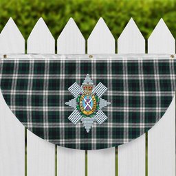 ScotsTee Shop Scottish Black Watch Dress Modern Crest Tartan Non-Pleated Fan Flag Bunting Banner