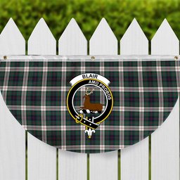 ScotsTee Shop Scottish Blair Dress Modern Crest Tartan Non-Pleated Fan Flag Bunting Banner