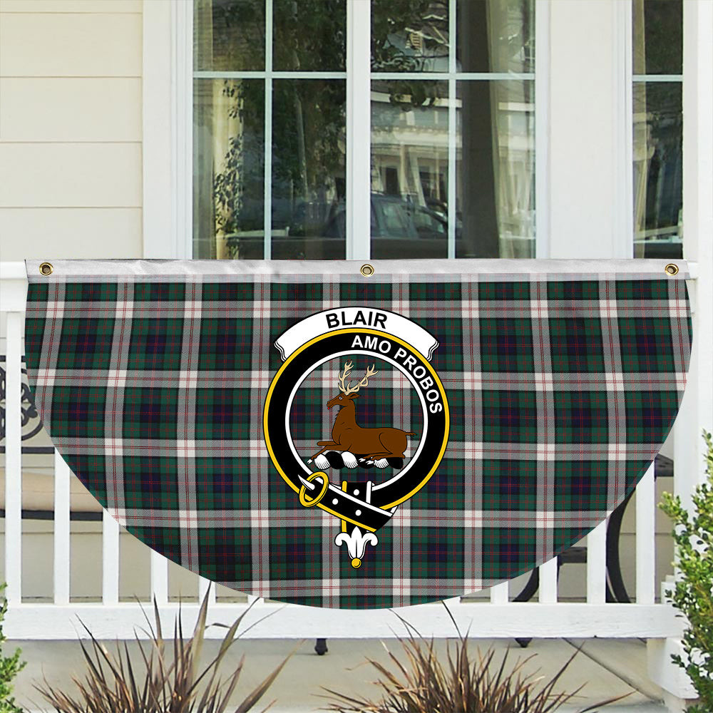 ScotsTee Shop Scottish Blair Dress Modern Crest Tartan Non-Pleated Fan Flag Bunting Banner