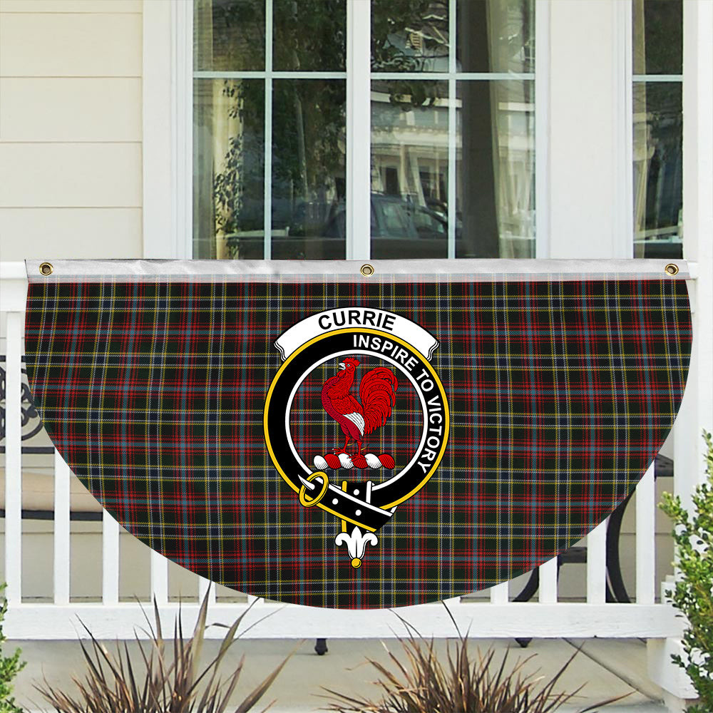ScotsTee Shop Scottish Currie of Arran Crest Tartan Non-Pleated Fan Flag Bunting Banner
