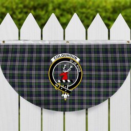 ScotsTee Shop Scottish Colquhoun Dress Crest Tartan Non-Pleated Fan Flag Bunting Banner