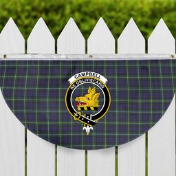 ScotsTee Shop Scottish Campbell Argyll Modern Crest Tartan Non-Pleated Fan Flag Bunting Banner