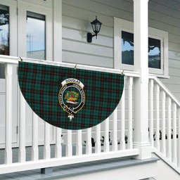 ScotsTee Shop Scottish Douglas Black Modern Crest Tartan Non-Pleated Fan Flag Bunting Banner