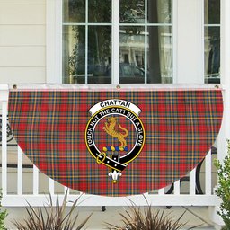 ScotsTee Shop Scottish Chattan Chief Modern Crest Tartan Non-Pleated Fan Flag Bunting Banner