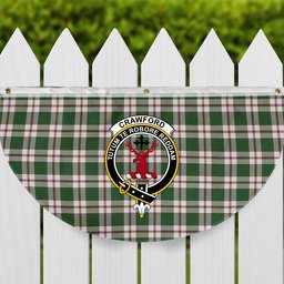 ScotsTee Shop Scottish Crawford Arisaid Dance Ancient Crest Tartan Non-Pleated Fan Flag Bunting Banner