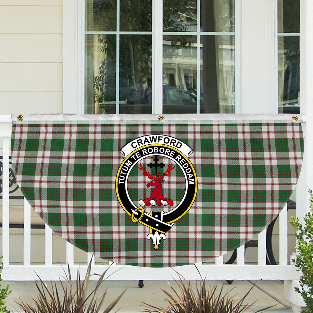 ScotsTee Shop Scottish Crawford Arisaid Dance Ancient Crest Tartan Non-Pleated Fan Flag Bunting Banner