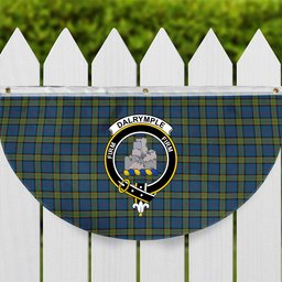 ScotsTee Shop Scottish Dalrymple M of Oxenfoord Crest Tartan Non-Pleated Fan Flag Bunting Banner