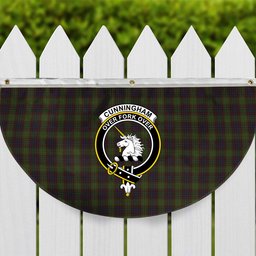 ScotsTee Shop Scottish Cunningham Hunting Modern Crest Tartan Non-Pleated Fan Flag Bunting Banner