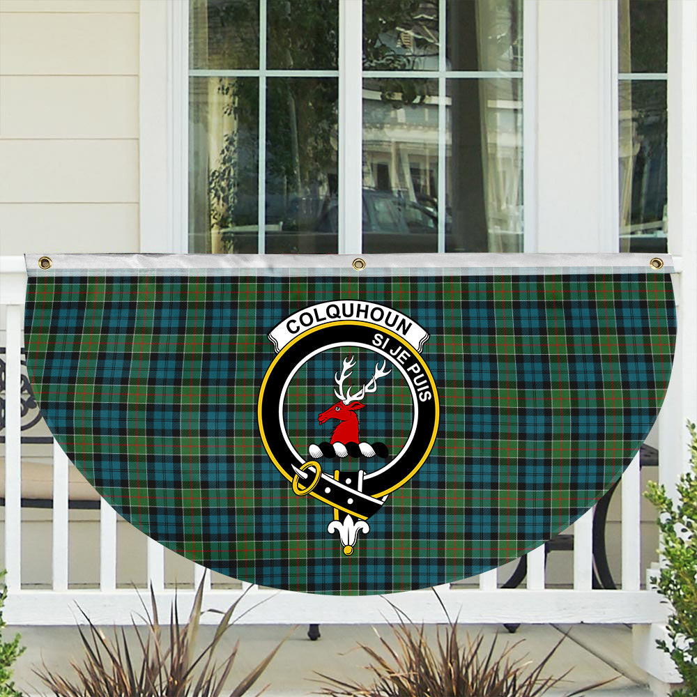 ScotsTee Shop Scottish Colquhoun Ancient Clan Crest Tartan Non-Pleated Fan Flag Bunting Banner