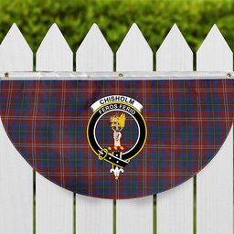 ScotsTee Shop Scottish Chisholm Hunting Modern Crest Tartan Non-Pleated Fan Flag Bunting Banner