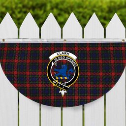 ScotsTee Shop Scottish Clark (Lion) Red Crest Tartan Non-Pleated Fan Flag Bunting Banner