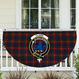 ScotsTee Shop Scottish Clark (Lion) Red Crest Tartan Non-Pleated Fan Flag Bunting Banner