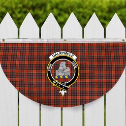 ScotsTee Shop Scottish Dalrymple of Castleton Modern Crest Tartan Non-Pleated Fan Flag Bunting Banner