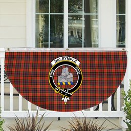 ScotsTee Shop Scottish Dalrymple of Castleton Modern Crest Tartan Non-Pleated Fan Flag Bunting Banner