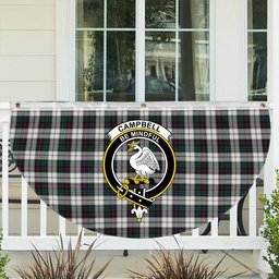 ScotsTee Shop Scottish Campbell of Cawdor Dress Modern Crest Tartan Non-Pleated Fan Flag Bunting Banner