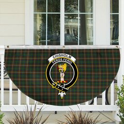 ScotsTee Shop Scottish Chisholm Hunting Crest Tartan Non-Pleated Fan Flag Bunting Banner