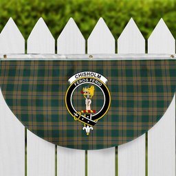 ScotsTee Shop Scottish Chisholm Colonial Crest Tartan Non-Pleated Fan Flag Bunting Banner