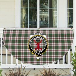 ScotsTee Shop Scottish Crawford Arisaid Dance Modern Crest Tartan Non-Pleated Fan Flag Bunting Banner