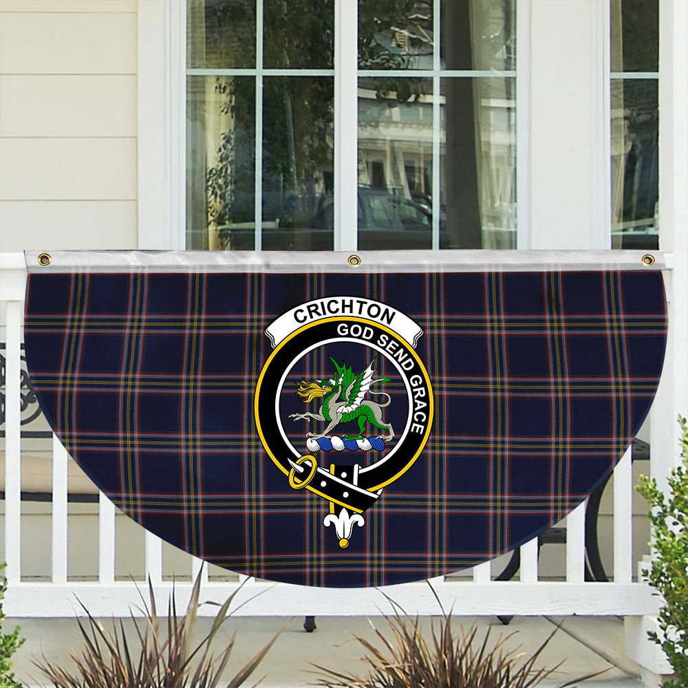 ScotsTee Shop Scottish Crichton Modern Crest Tartan Non-Pleated Fan Flag Bunting Banner