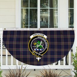 ScotsTee Shop Scottish Crichton Modern Crest Tartan Non-Pleated Fan Flag Bunting Banner